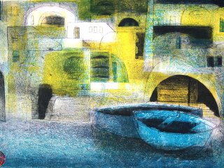 030SC - Passeggiata  (Promenade ) - cm. 50x70 - Litografia (Lithography)